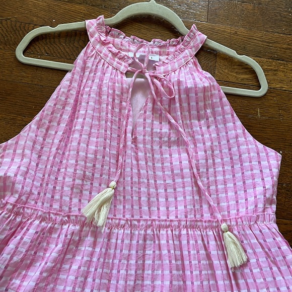 THML Pink Gingham Midi Dress - Picture 2 of 8